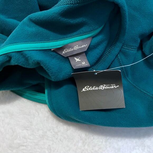 Eddie Bauer NWT Teal Quarter Zip Fleece Women M - Picture 8 of 9